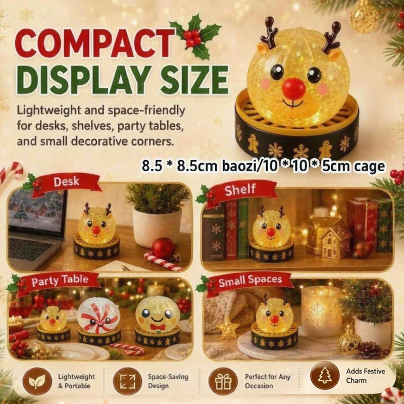2026 Weihnachtsthemen-Quetschball: Niedlicher Brötchen-Squishy mit langsamem Rückstand zur Stresslinderung, Weihnachtsfigur, Geschenk – Detail 10