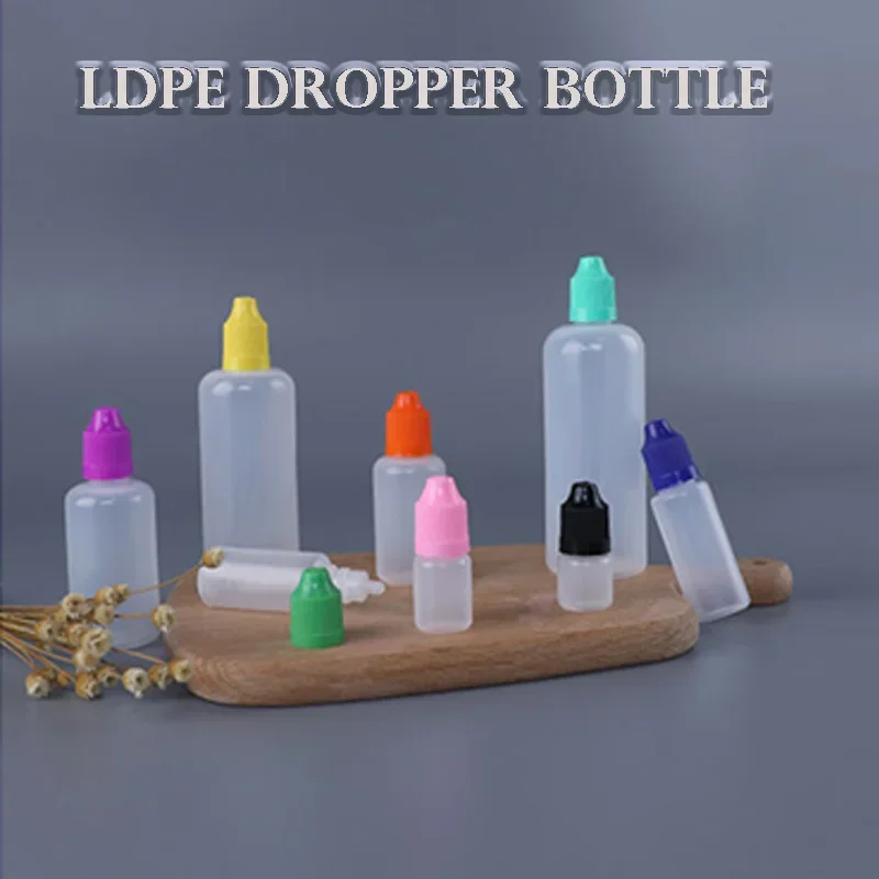 Vazio LDPE plástico Squeezable Dropper Bottle, Long Thin Ponta Líquida Enchimento Recipientes, Eye Dropping garrafa recarregável, 3ml-120ml, 30Pcs