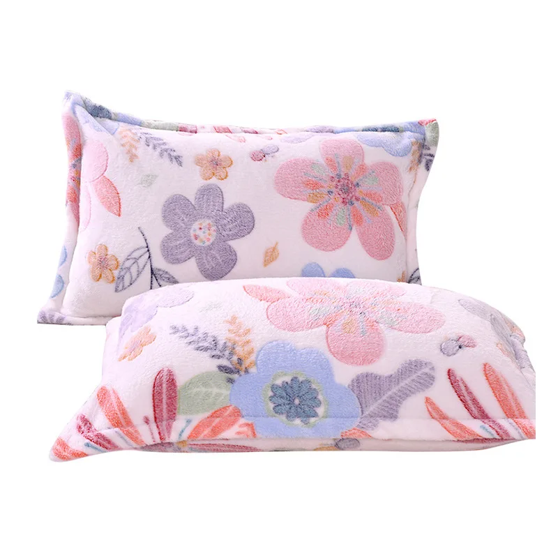 Baby Pillowcase Winter New Coral Velvet Soft Skin Breathable Baby Warm Anti-static Sleeping Pillow Anti-dirty Protective Cover