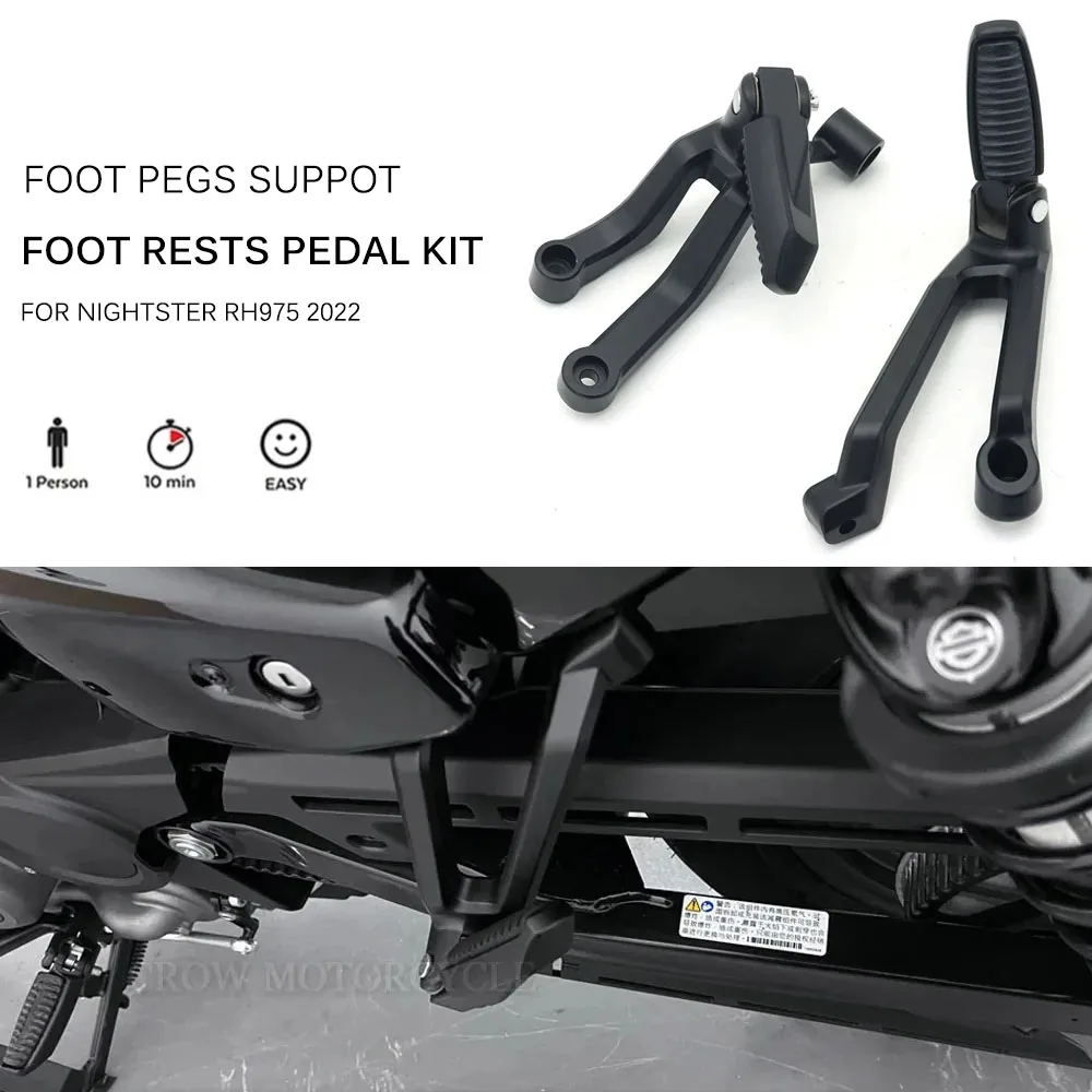 

New Motorcycle Passenger Footpeg Foot Pedal Pegs Suppot Foot Rests Kit For Harley Nightster 975 RH 975 Nightster RH975 2022-Up