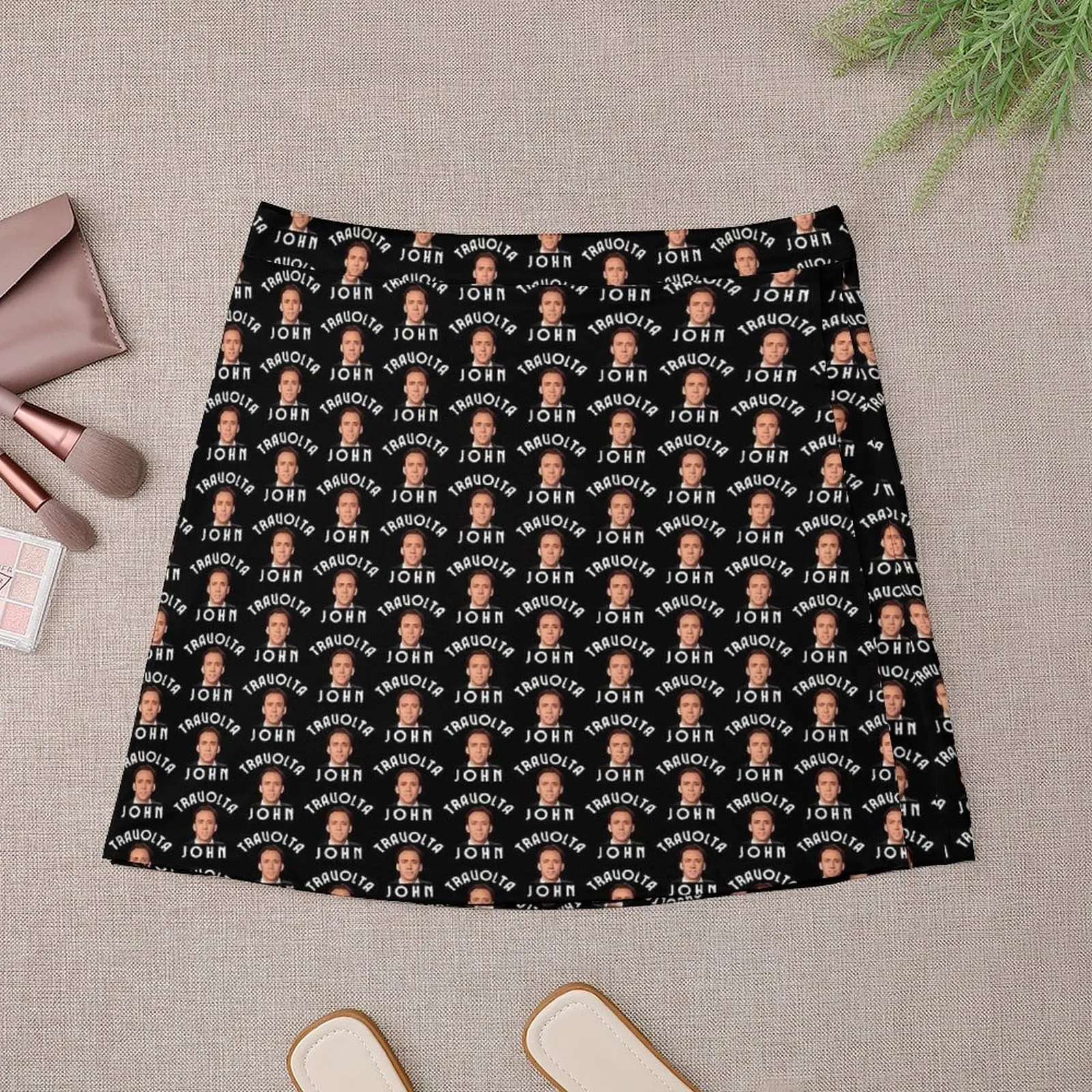 Funny Nicolas Cage John Travolta Face Skirt Women Elegant Mini Skirts Summer Aesthetic High waist Oversize Casual A-line Skirt