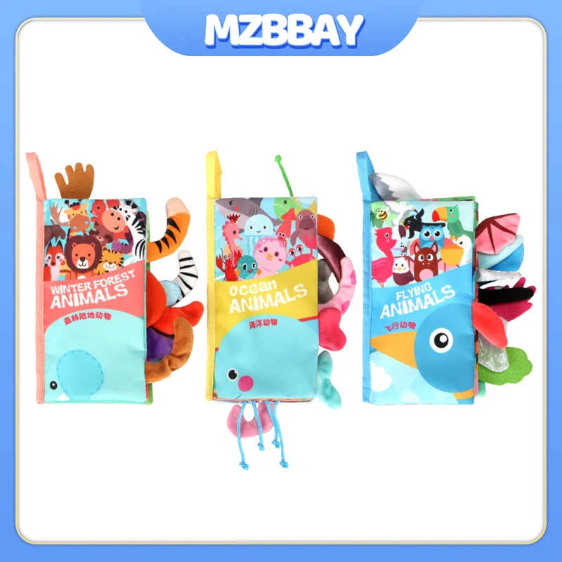 

Newborn Baby Soft Cloth Book Tear Three-Dimensional Tail Book Baby Activity Puzzle Parent-Child Interactive Cloth Book Toys Gift