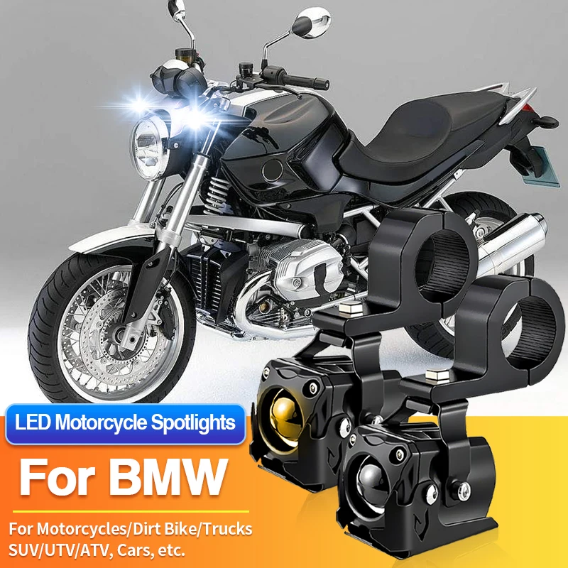 

1/2PCS LED Motorcycles Headlight Two-Color Fog Light Spotlight SUV ATV Off Road for BMW F700GS/F650/K1600/R1250GS/R1100GS/K1200S