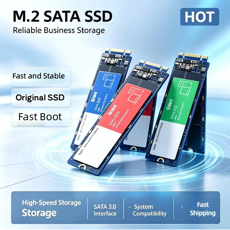 M.2 2280 SATA SSD High Speed Internal Solid State Drive 500GB 1TB 2TB M.2 NGFF Hard Disk for Laptop Desktop Notebook Upgrade
