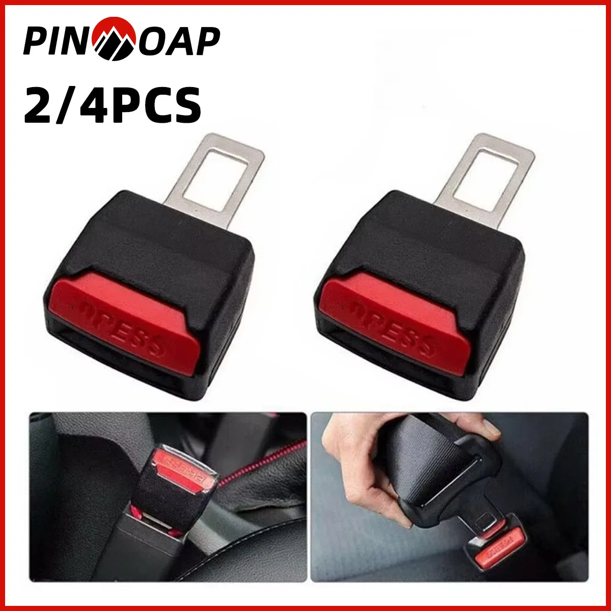PINMOAP 2/4PCS Car Seat Belt Buckle Safety Locking System Is Easy To Install And Use For Cars Trucks And Automotive Parts
