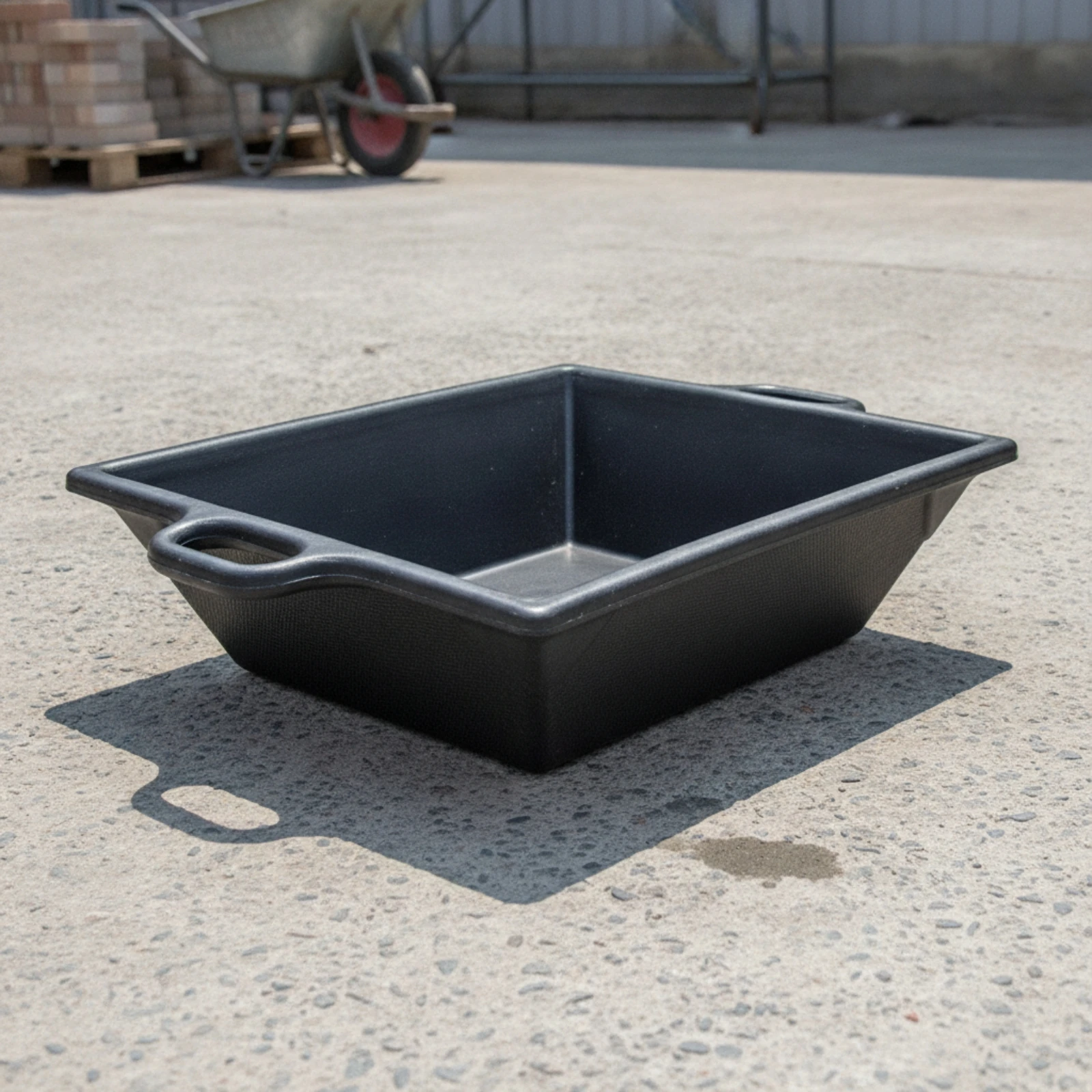 Rubber Tub with Handles Heavy-Duty Mixing Tub Rubber Container Deep-Walled Basin Open-Top for Builders, Construction Sites