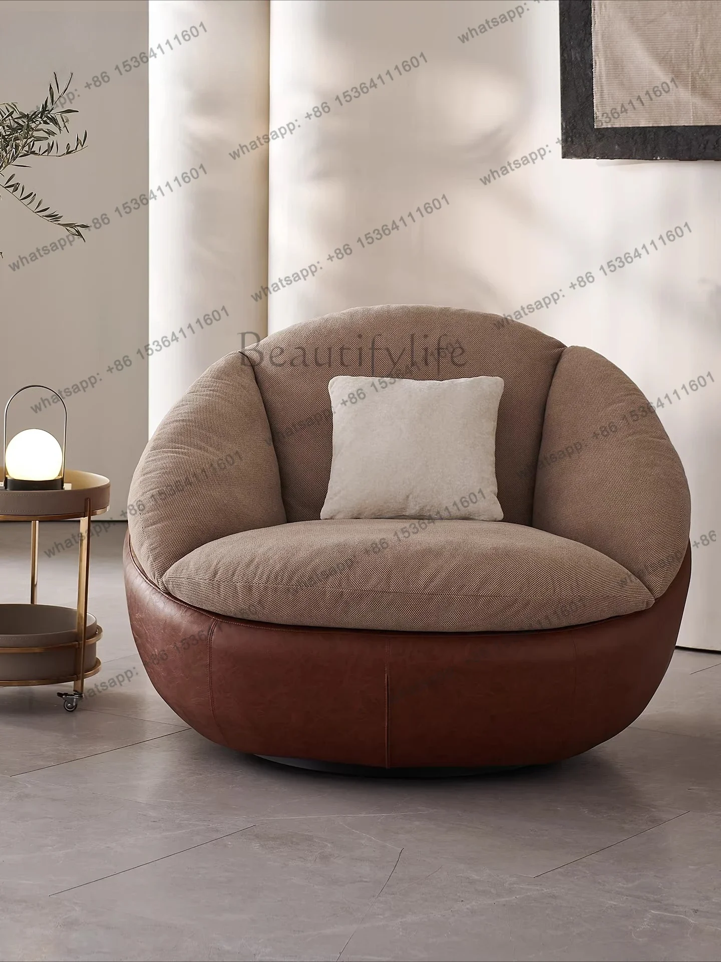 yj57 Single recliner Italian simple rotating leisure chair living room balcony human kennel
