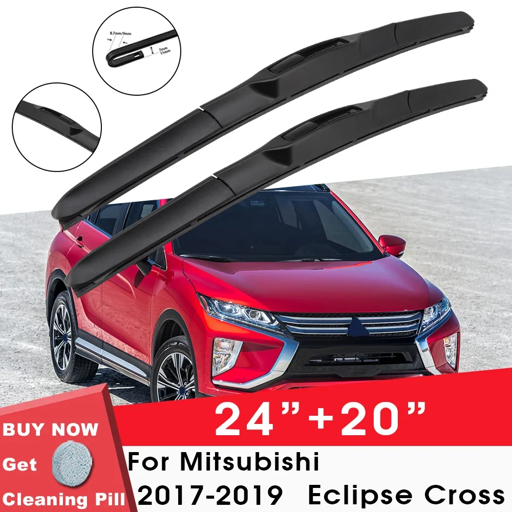 

Car Wiper BladeFront Window Windshield Rubber Refill Wiper For Mitsubishi Eclipse Cross 2017-2019 24"+20" Car Accessories