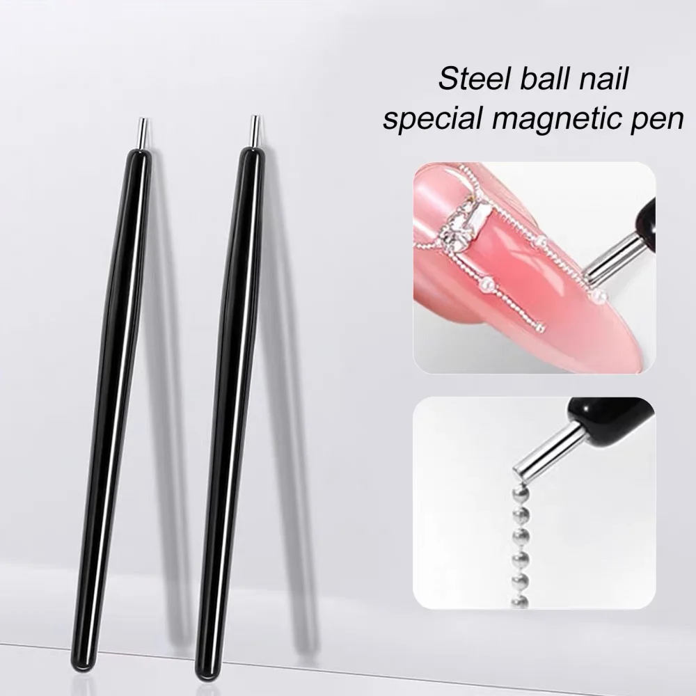 1/2pcs Tiny Iron Beads Magnet Pen for Steel Ball Suction Nail Art Magnetic Pen Cat's Eye Gel Polish Magnetic Manicure Tools pen