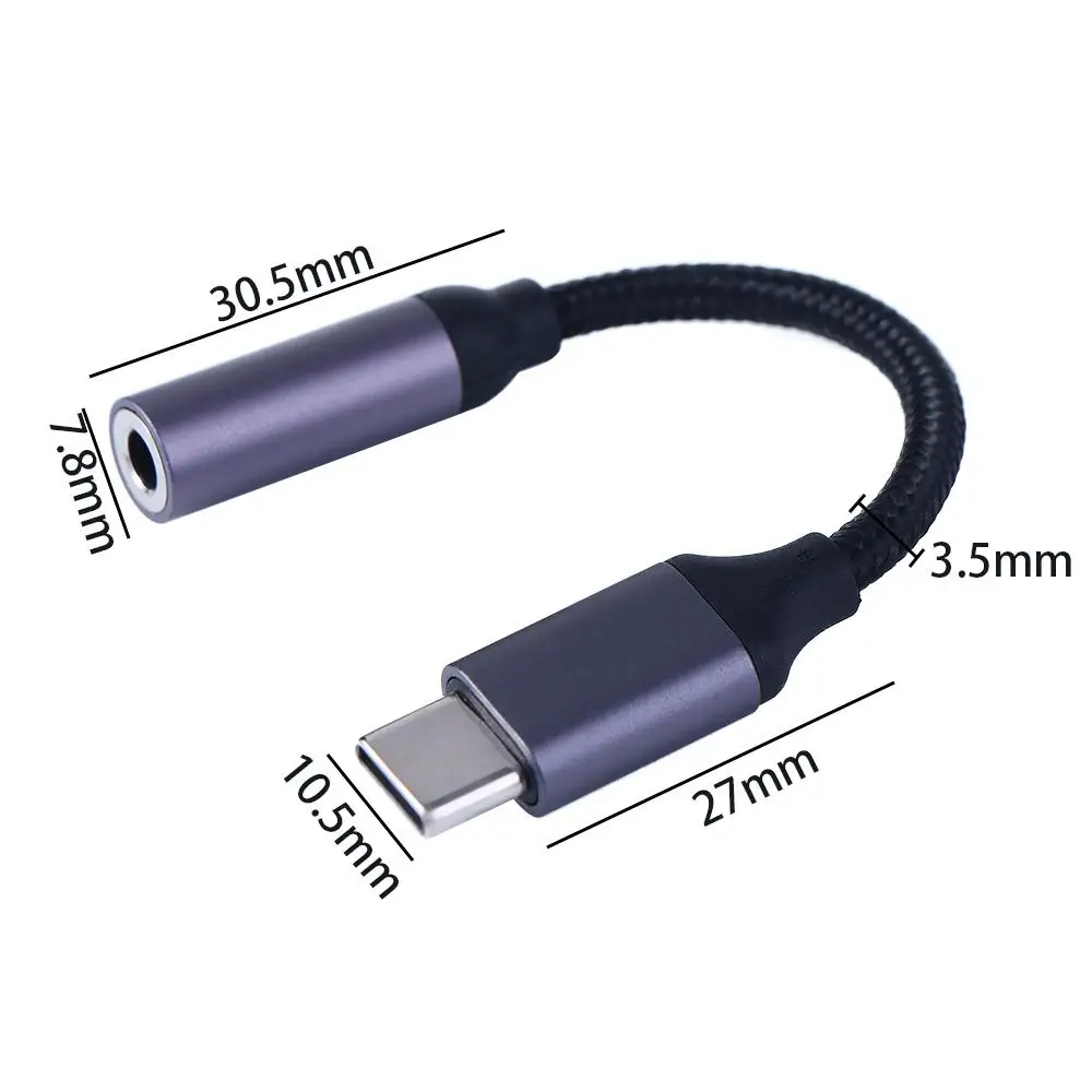 HIFI DAC Earphone Amplifier USB Type C to 3.5mm Headphone Jack Audio adapter Digital Decoder AUX Converter for Mobile Phone