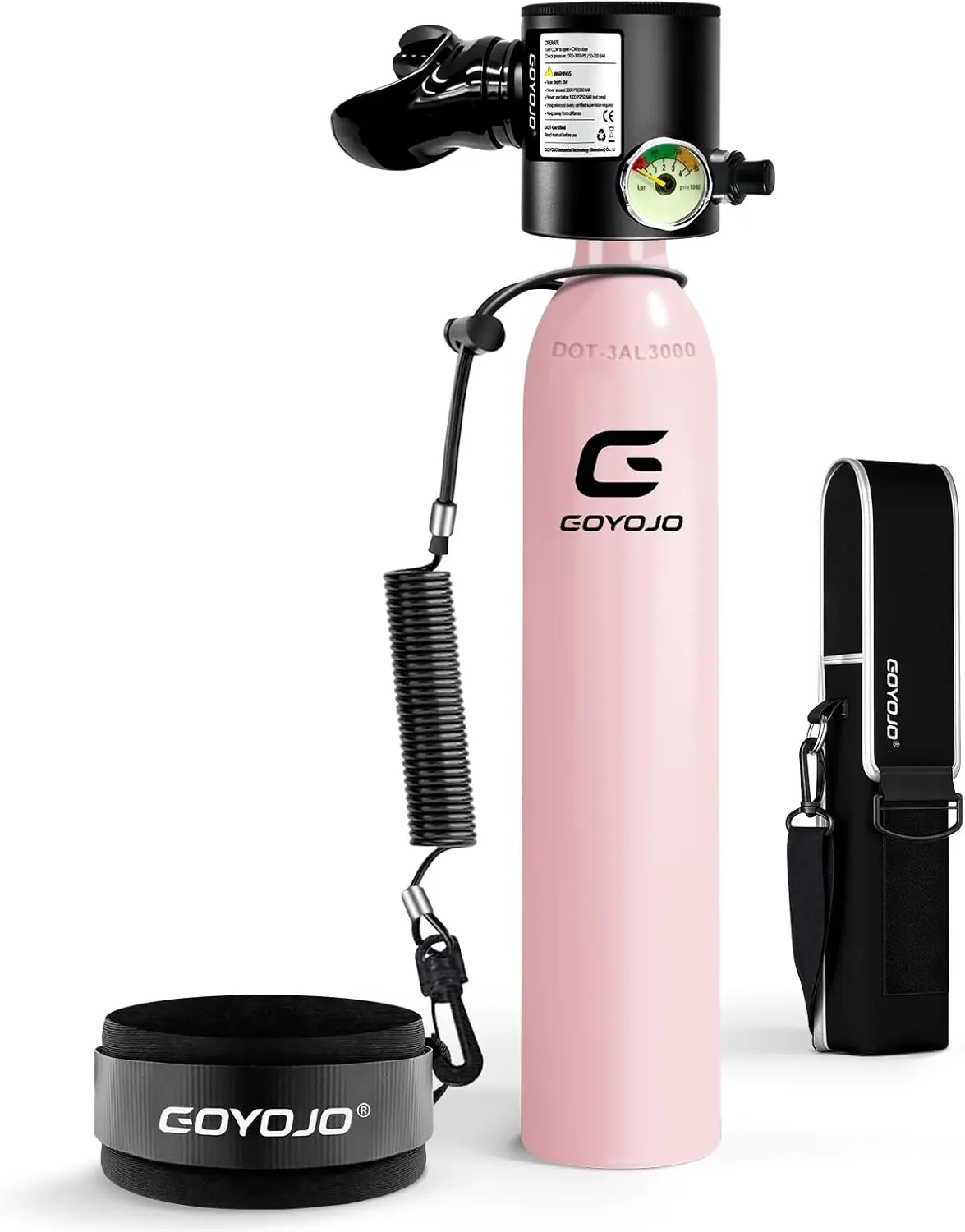 Portable Scuba Diving Air Tank, DOT Certified Refillable Mini Pony Bottle for Snorkeling, Underwater Breathing and Training, Emergency Backup Lung Supply