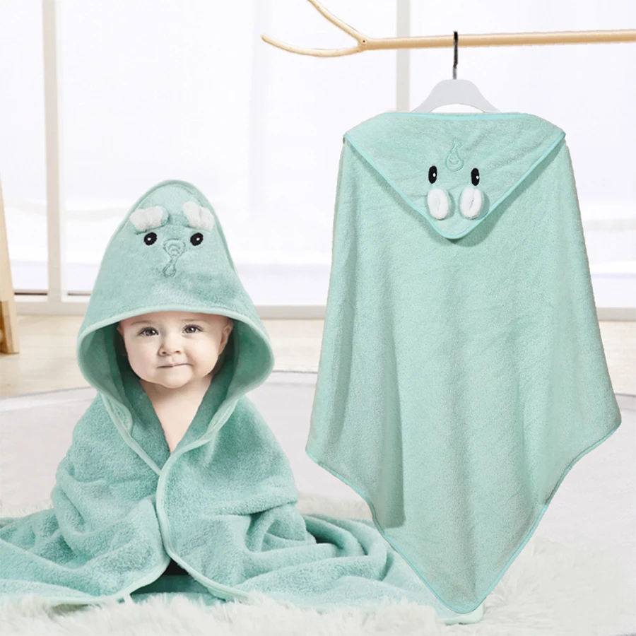 1pc Coral Fleece Newborn Blanket Ultra Soft Baby Bath Towel Unisex Baby Animal Face Hooded Towel Baby with Unique Animal Design