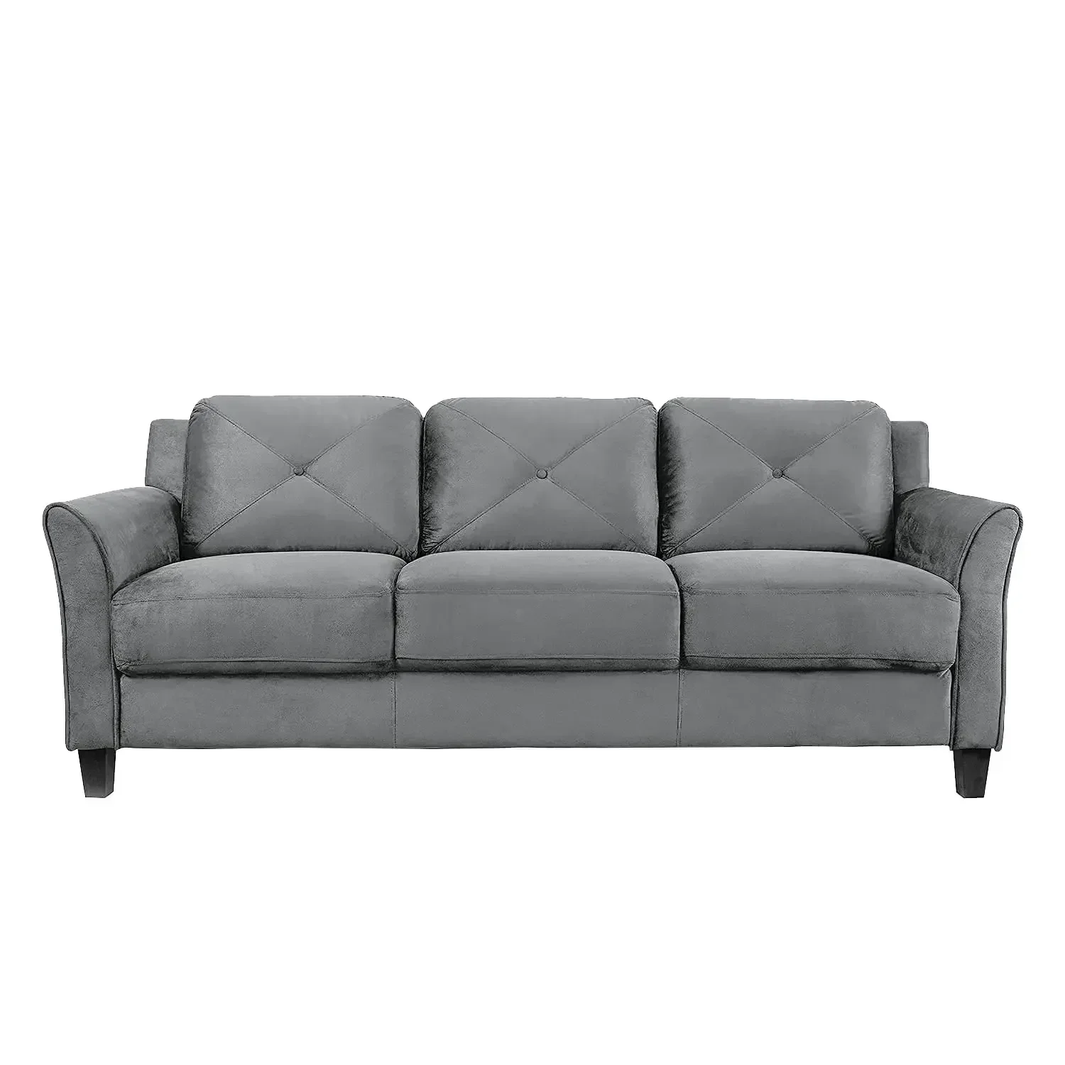 Lifestyle Solutions Collection Grayson Micro-Fabric Sofa, Dark Grey