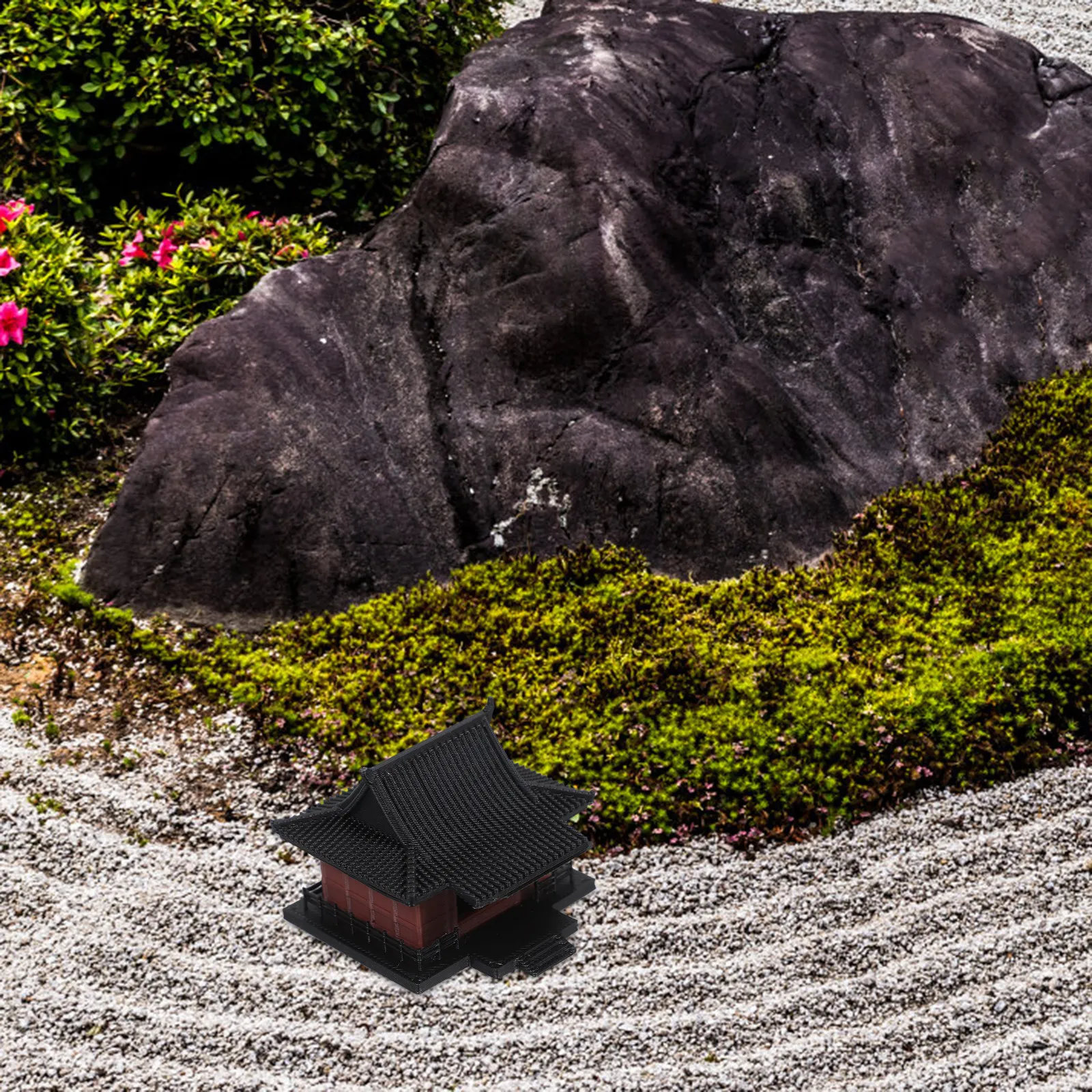 

Китайский миниатюрный павильон-украшение: традиционный архитектурный декор для дома, офиса, настольного террариума, бонсай, ландшафтного дизайна (пластик)