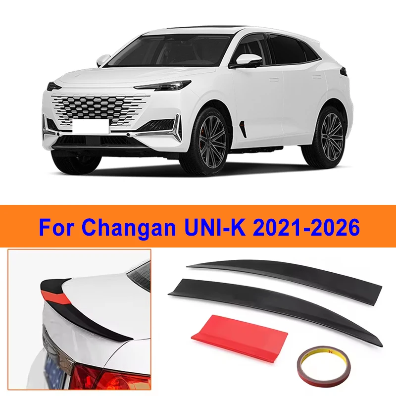 

For Changan UNI-K 2021-2026 3-Section ABS Rear Trunk Spoiler 115-125cm Adjustable Sports Decor Top Wing Car Exterior Parts