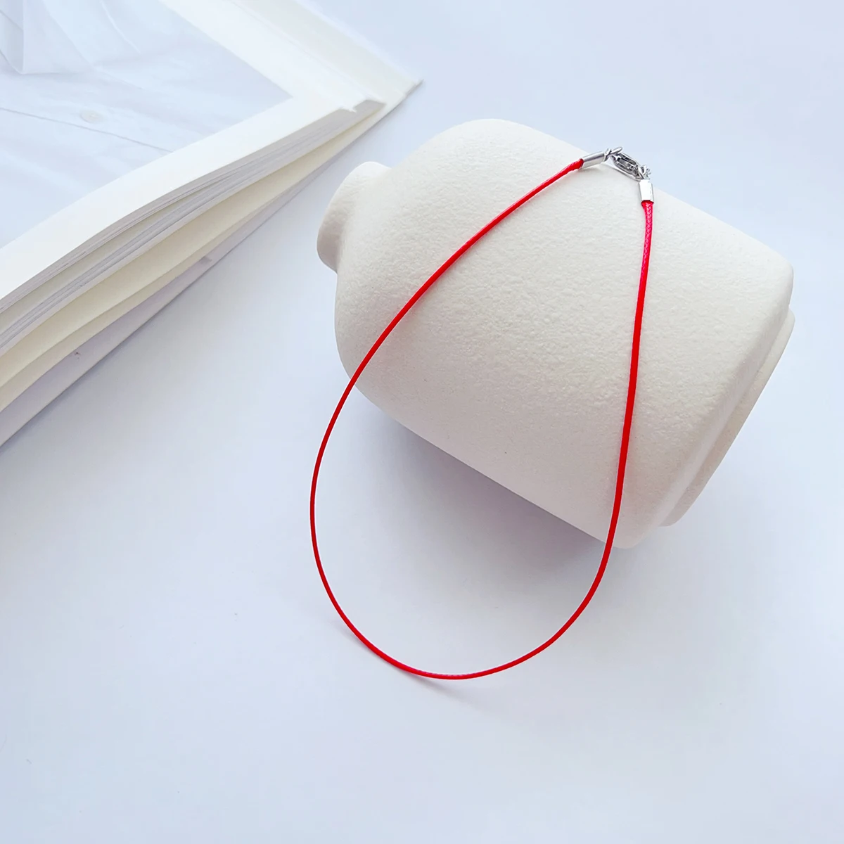 Hip hop rock Red wax rope choker collar neck with choker Necklace Women's Summer Accessory ornament view 4