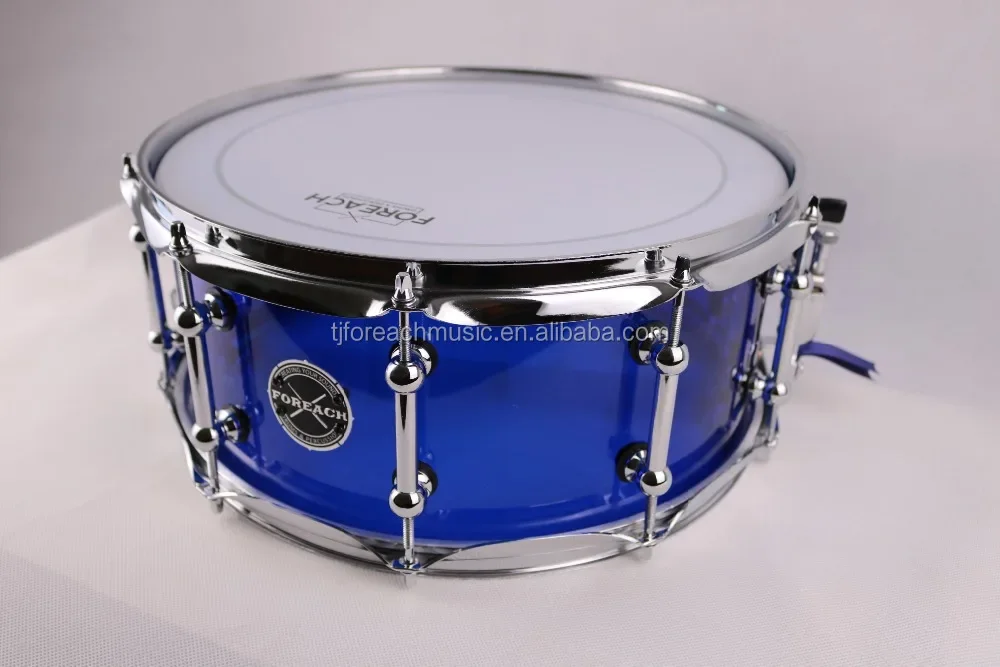 Seamless Blue Acrylic Snare Drum 14