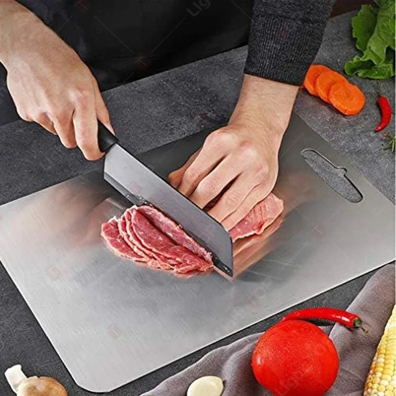 304 Stainless Steel Kitchen Cutting Boards Double Sided Multipurpose Larged Chopping Board for Household Kitchen Accessories