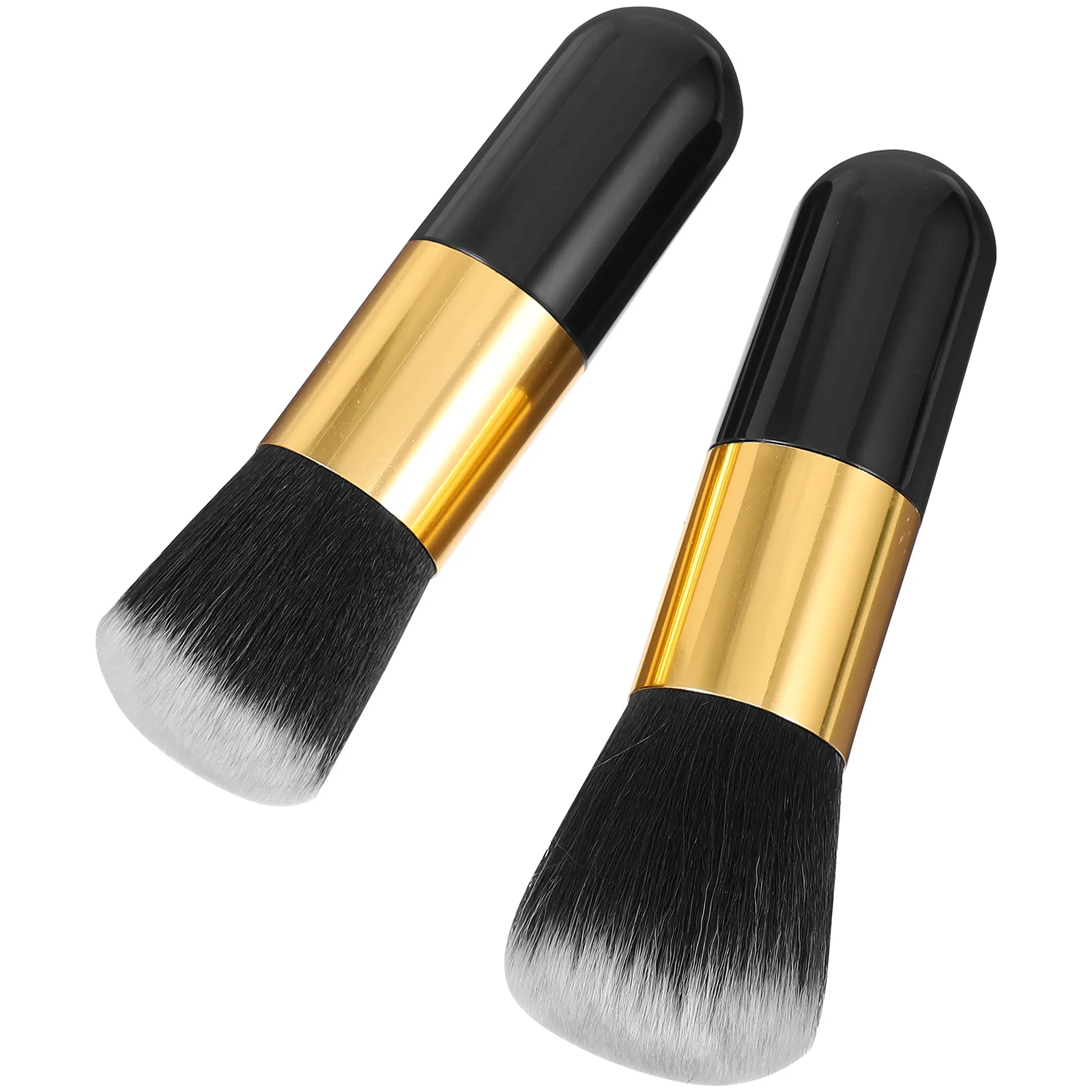 

2Pcs Foundation Makeup Brush Set Dense Silky Bristles for Flawless Blending Buffing Women Daily Routine Essential