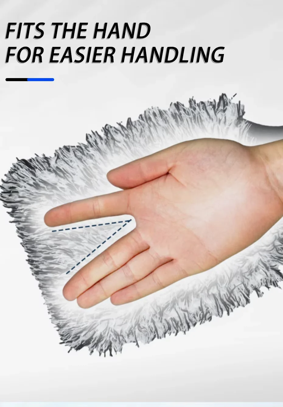 Blue White Microfiber Car Wash Glove Double Sided Chenille Soft Lining Elastic Wrist Anti-scratch Car Home Cleaning Mitt