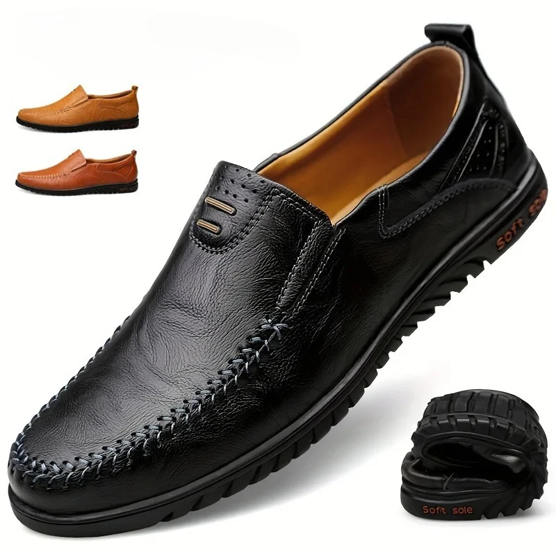 Mocasines cómodos De suela blanda para Hombre, Zapatos De cuero formales informales y versátiles, zapatillas De deporte para Hombre