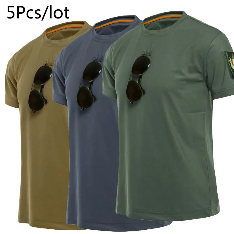 Tactische T-shirts Heren Sport Ademend Outdoor Militair T-shirt Sneldrogend Shirt met korte mouwen Jacht Combat Herenkleding