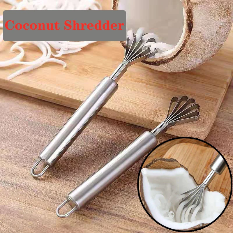 Cuchillo de coco triturado, raspador de escamas de pescado, suministros de cocina de acero inoxidable, herramienta para frutas y verduras, cuchillos de eliminación de carne