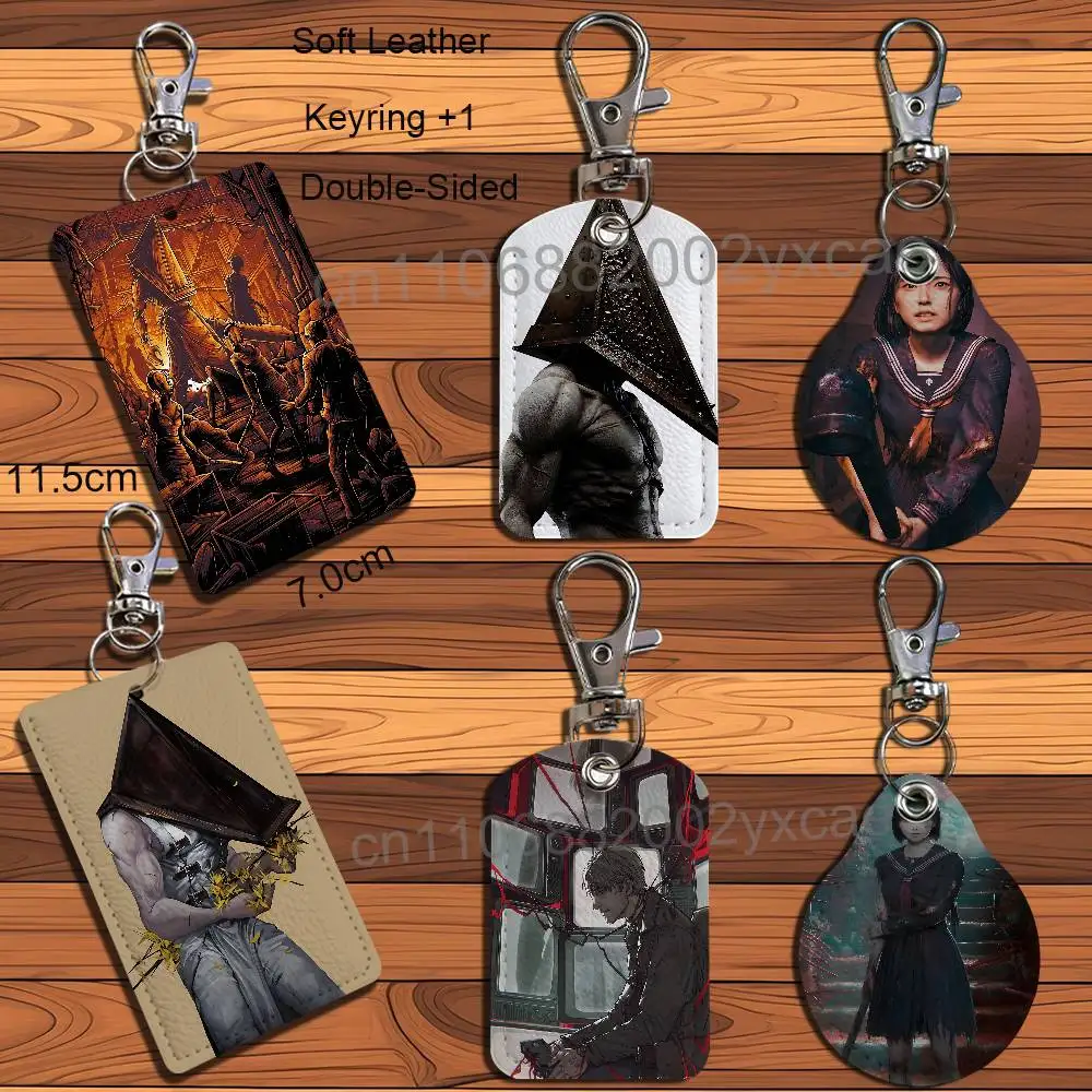 Silent Hill game Pyramid Head Card Holder Keychain Key Ring Door Lock Access Protective Case For Security Gift