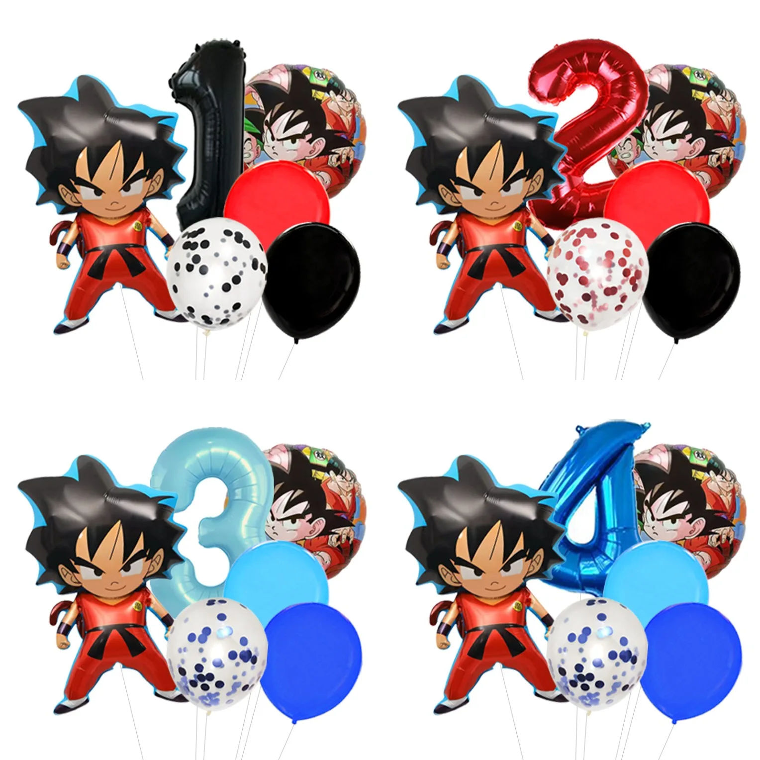 All In One Dragon Ball Z Birthday Balloon Set Four Star Ball Foil Mylar Number Option plus Latex for Boys Party