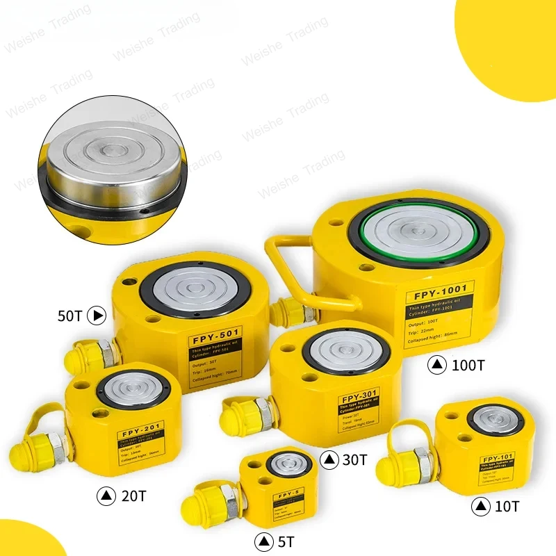 5T/10T/20T/30T/50T Ultra-thin Portable Hydraulic Lifting Jack Split Hydraulic Booster Hydrocylinder Stroke 11mm Manual Vertical