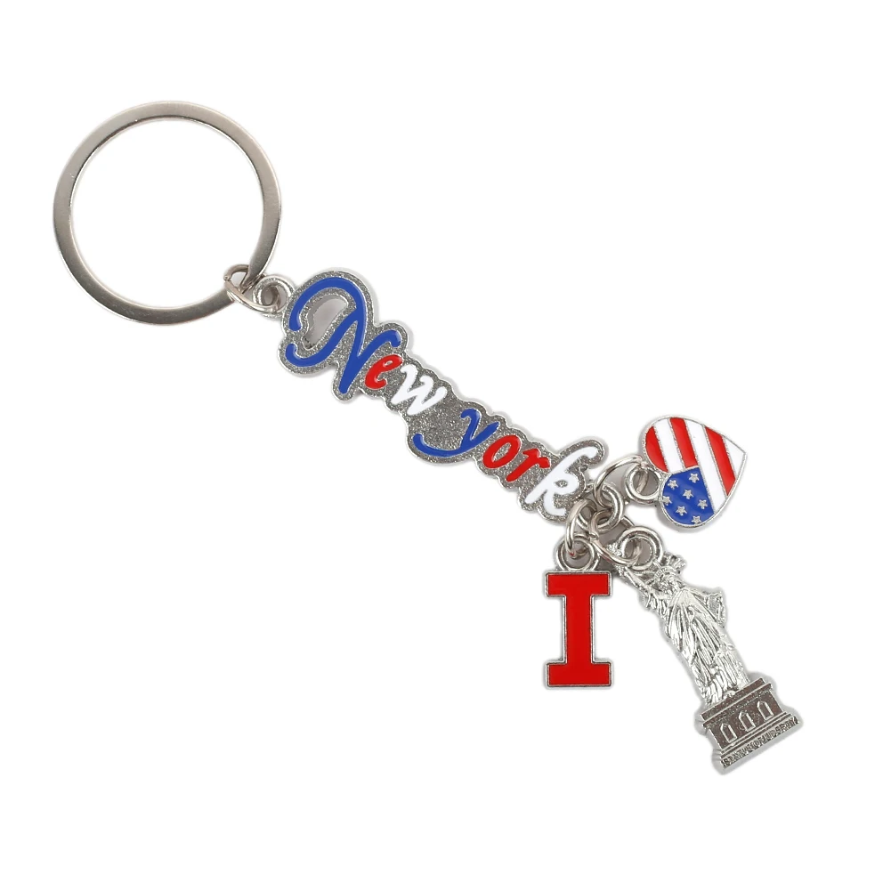 

New York Statue of Liberty Charm Keyring American Travel Souvenir Pendant Keychain Backpack I love New York Key Chain Jewelry