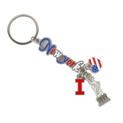 New York Statue of Liberty Charm Keyring American Travel Souvenir Pendant Keychain Backpack I love New York Key Chain Jewelry