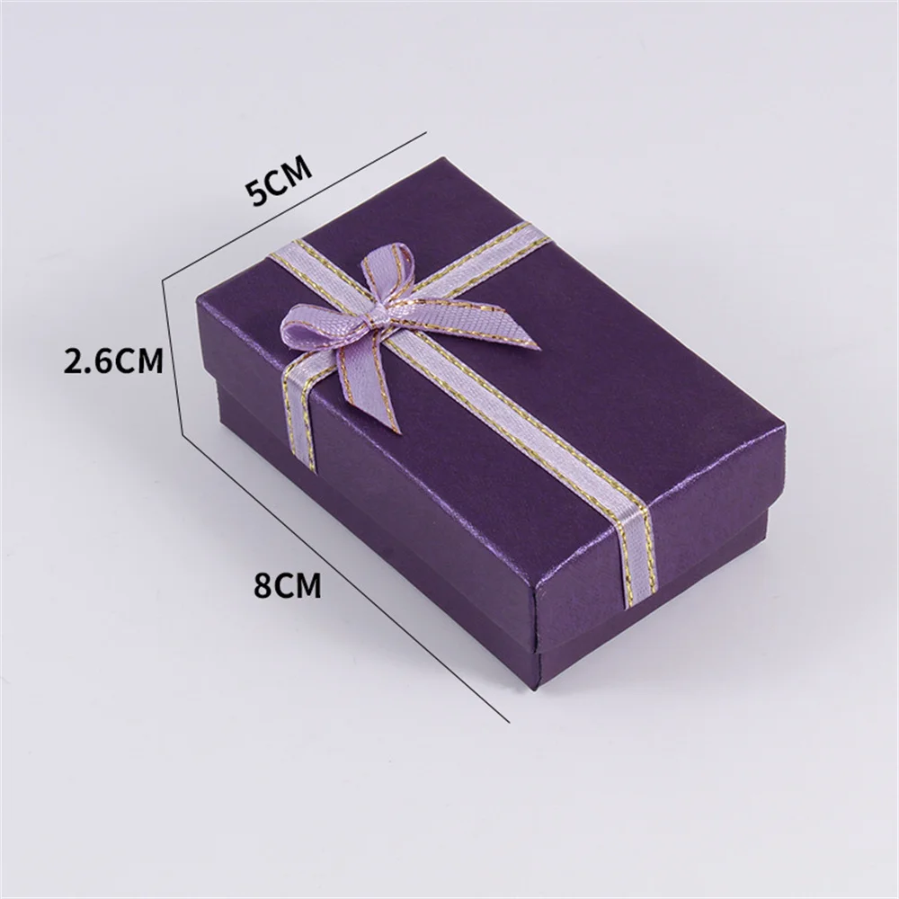 Jewelry Box Bow Ribbon Simple Exquisite Gifts Packaging Earrings Ring Necklace Bracelet Storage Jewelry Organization Display Box