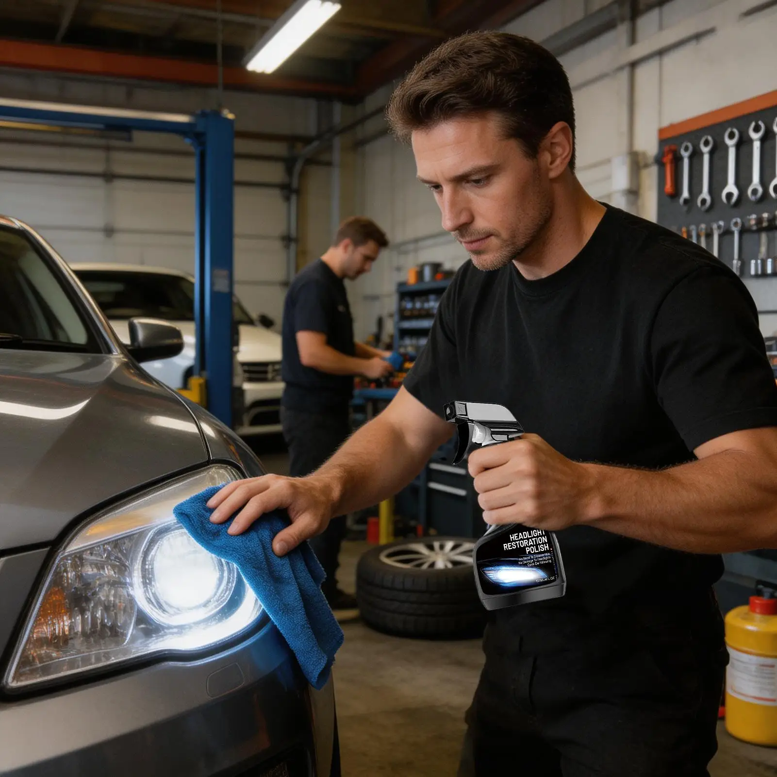車のヘッドライト修復キット車両用セラミックヘッドランプクリーニングスプレー自動車用ヘッドライト研磨クリーナー男性女性お父さん用
