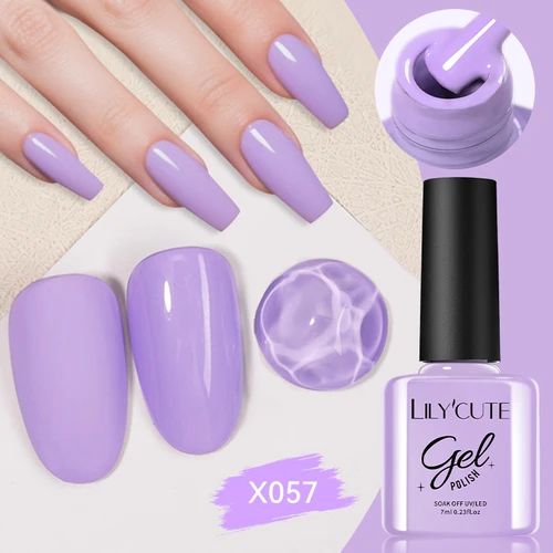 LILYCUTE 7ml Color púrpura claro serie Gel esmalte de uñas rosa rojo remojo UV LED barniz de Gel semipermanente arte de uñas para manicura