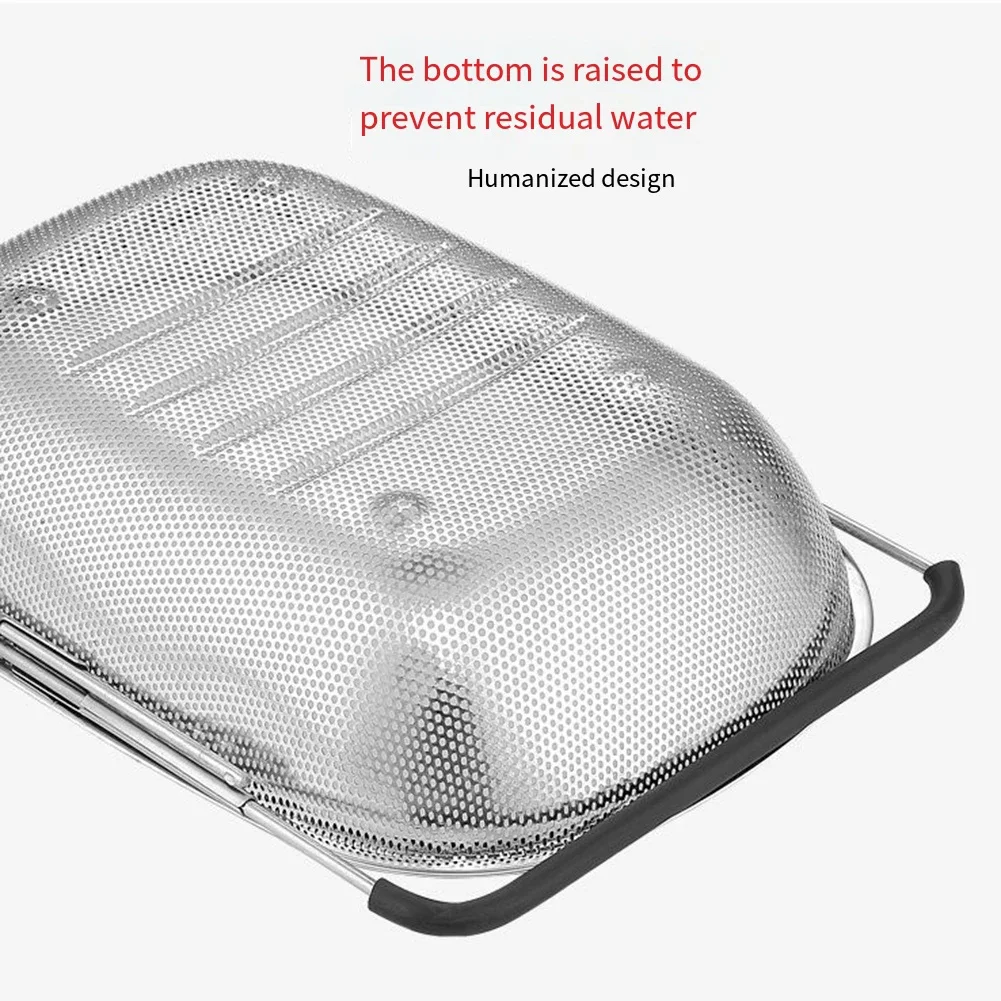 Professional Stainless Steel Colander with 6 Quart Capacity and Expandable Design for Convenient Food Preparation