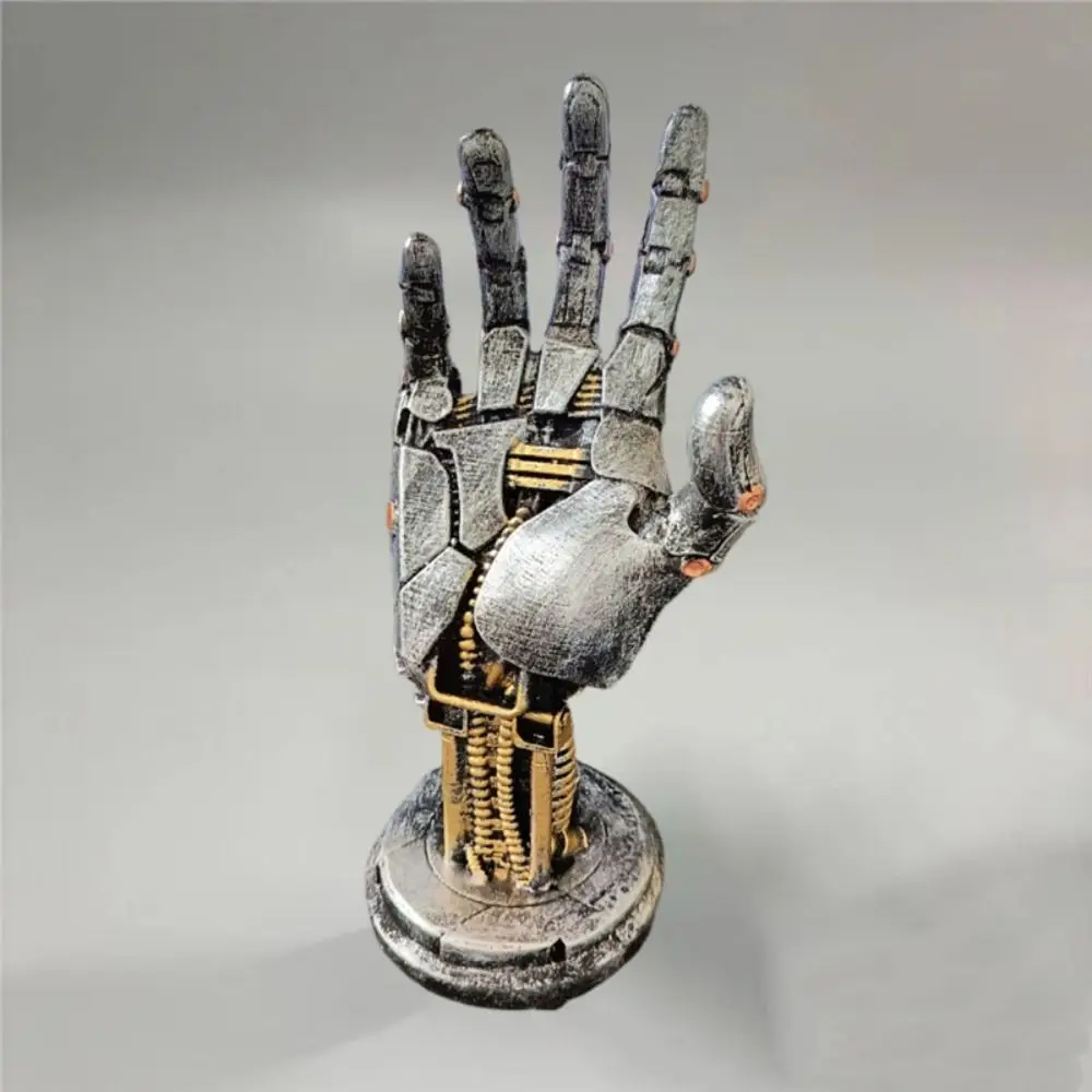 Hars Cyberpunk 3D-geprinte standaard Zintuiglijk speelgoedmodel Gesimuleerde robot Handsculptuur Ornamenten Beeldjes Mechanisch handstatief