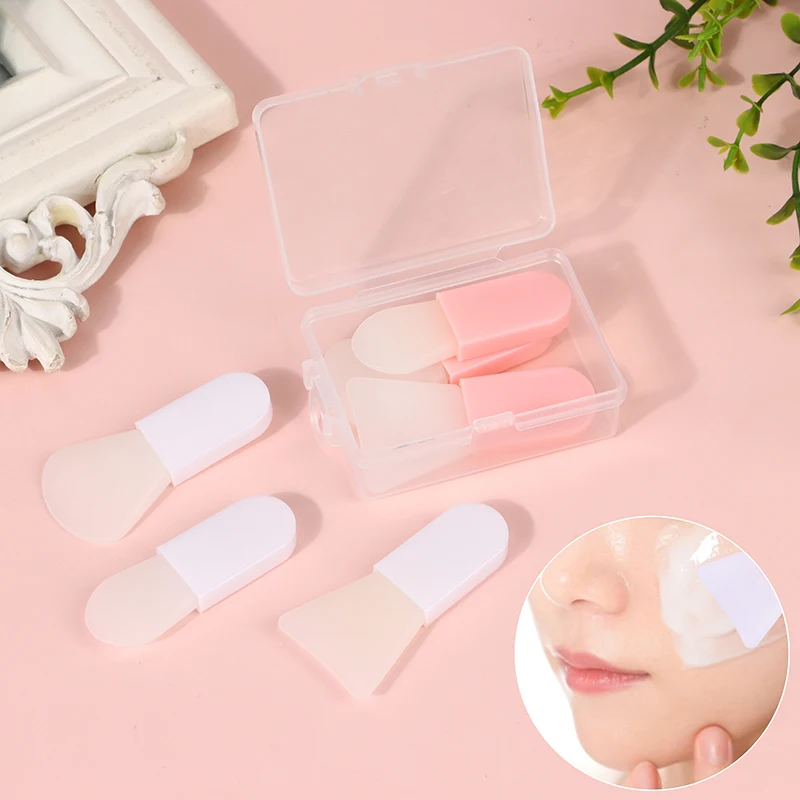 3Pcs/Box Mini Silicone Facial Mask Brush Soft Head Mixed Application For Facial Mask Beauty Salon Brushes Makeup Tools