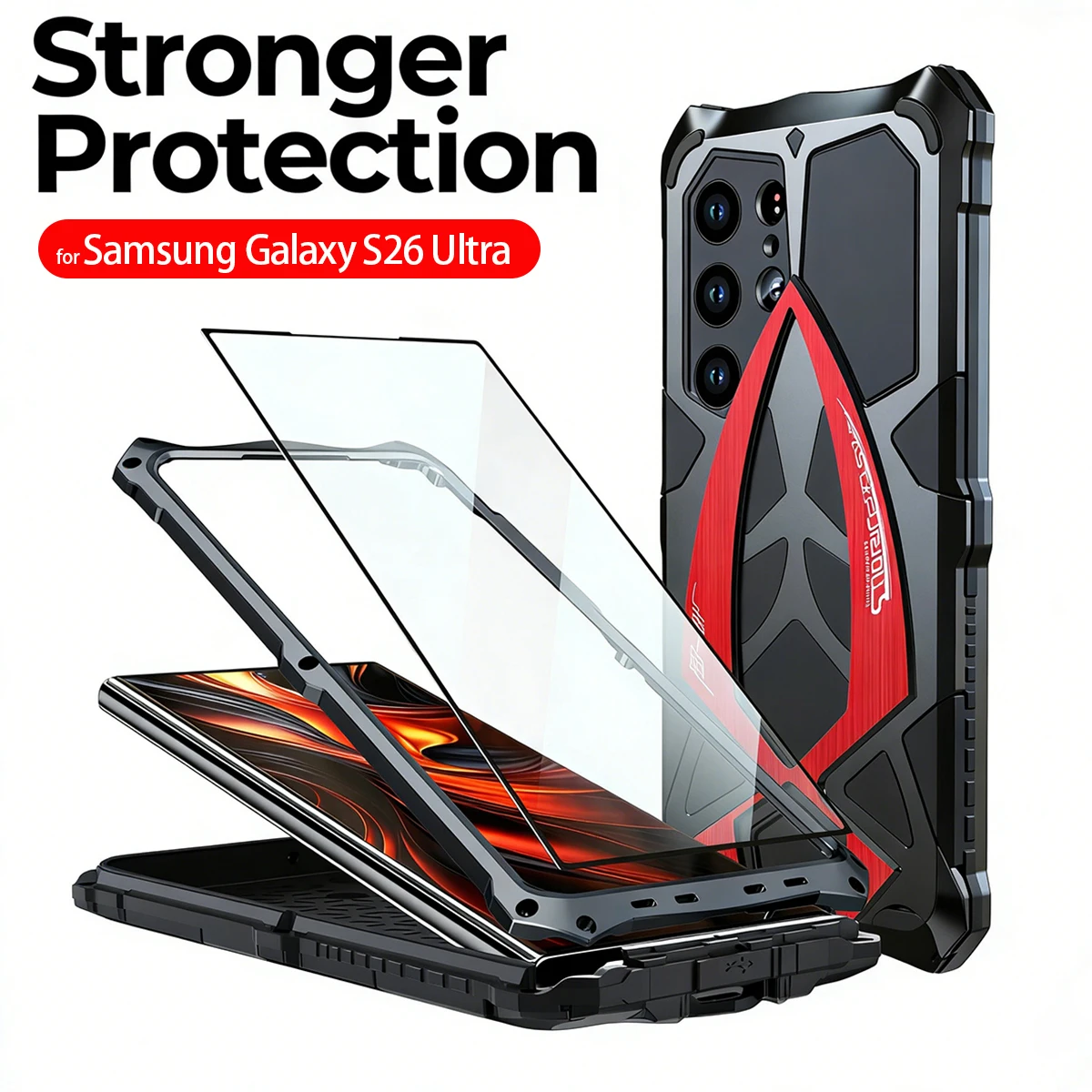 

Luxury Metal Case for Samsung Galaxy S26 Ultra Cases Armor Shockproof Full Protect Rugged Phone Cover Fundas