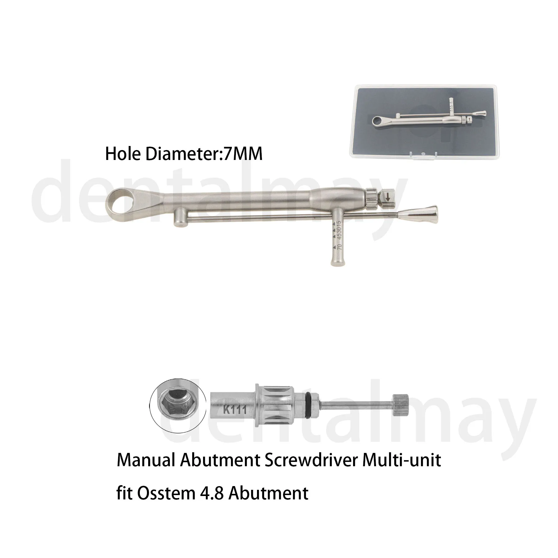 

Динамометрический ключ для зубного импланта, отвертка с приводом для абатмента 7 мм, многофункциональный, подходит для Osstem 4,8, абатмент для многофункциональной фиксации
