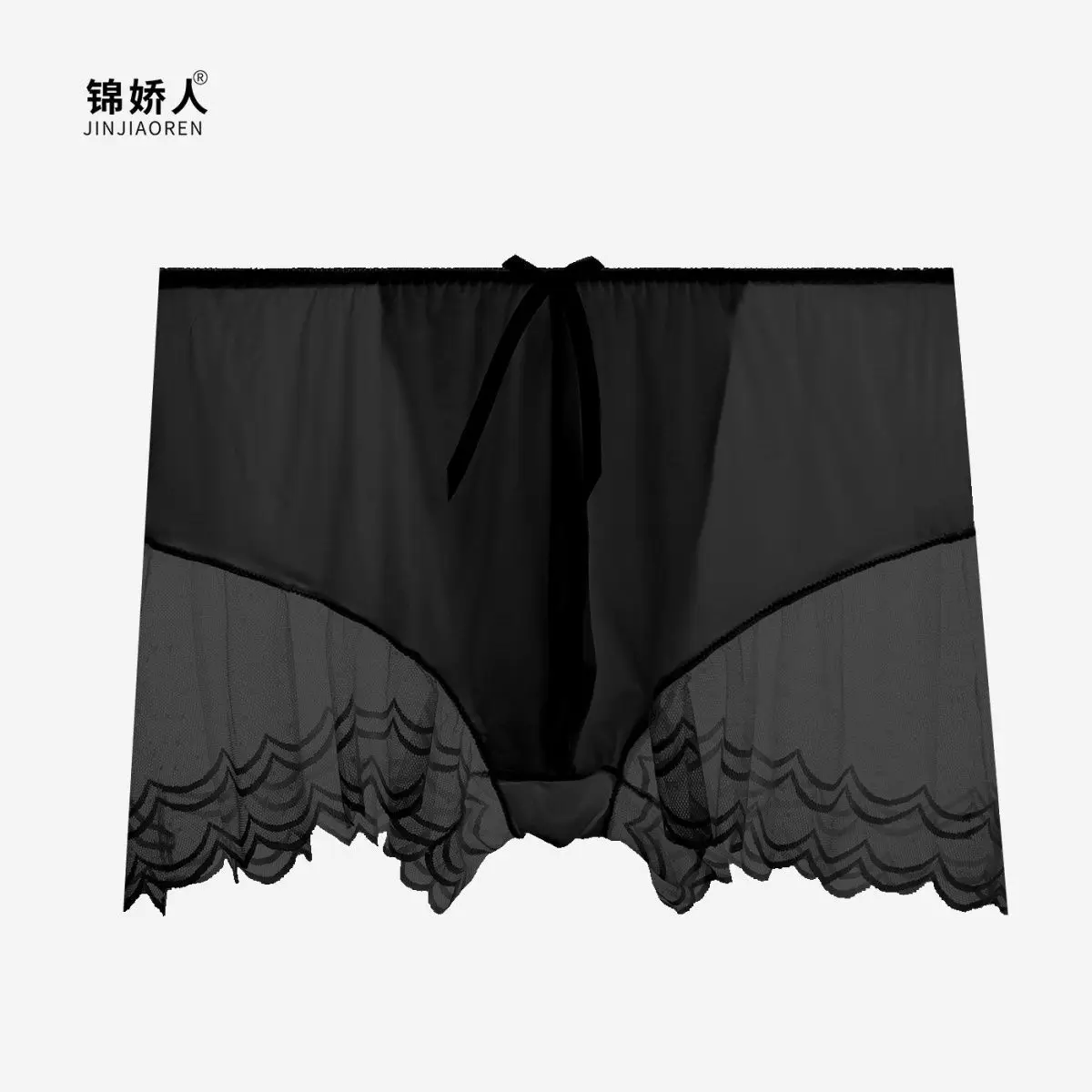 Summer See Through Floral Print Mesh Lingerie Panties Plus Size Underwears Sexy Boxer Shorts