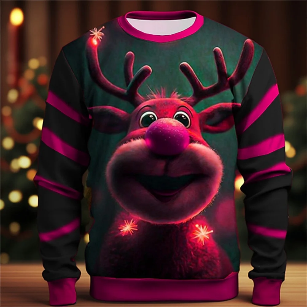 

Pullover Christmas Santa Claus 3d Print Men's Hoodie Cool Festival Hoodies Casual O Neck Party Long Sleeved Top Autumn Winter