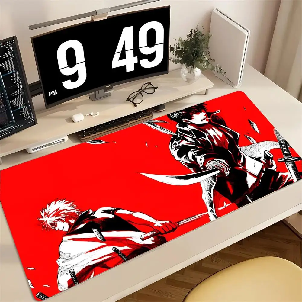 Alfombrilla de ratón de parodia de anime Gintama, alfombrilla de ratón grande para juegos, alfombrilla de ratón con borde bloqueado, alfombrilla gruesa para teclado de ordenador, alfombrilla de escritorio