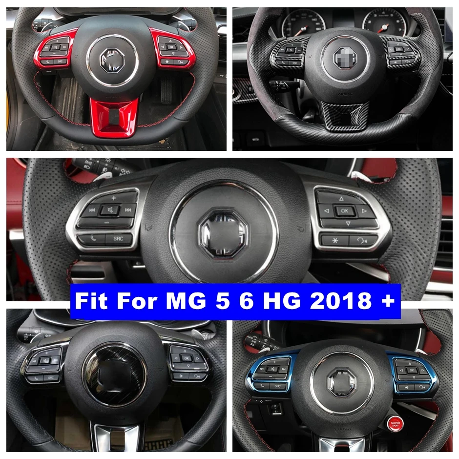 

Steering Wheel Button Decor Cover Trim For MG HG 5 6 2018 - 2022 Red / Blue / Silver / Carbon Fiber / Blue Interior Accessories