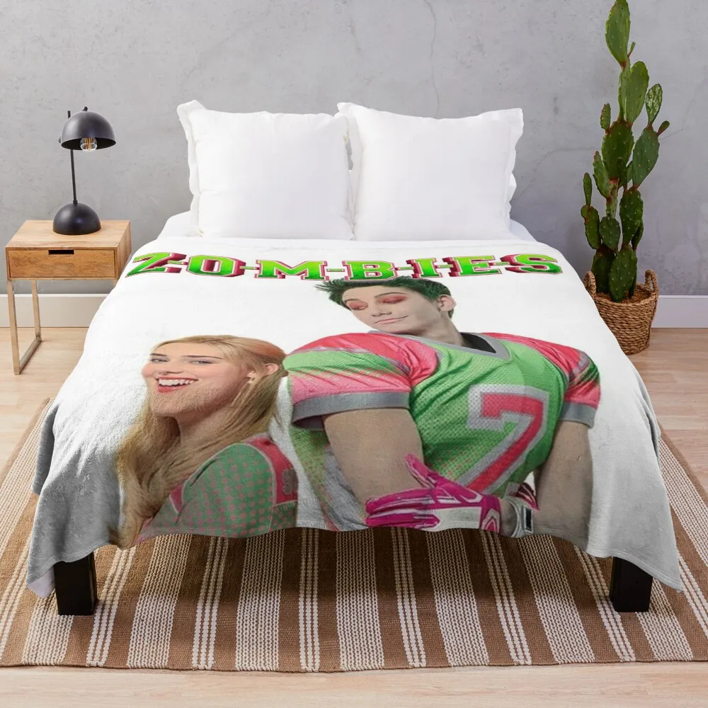 

Z-O-M-B-I-E-S Throw Blanket Flannel Fabric Sofas halloween Retros Blankets