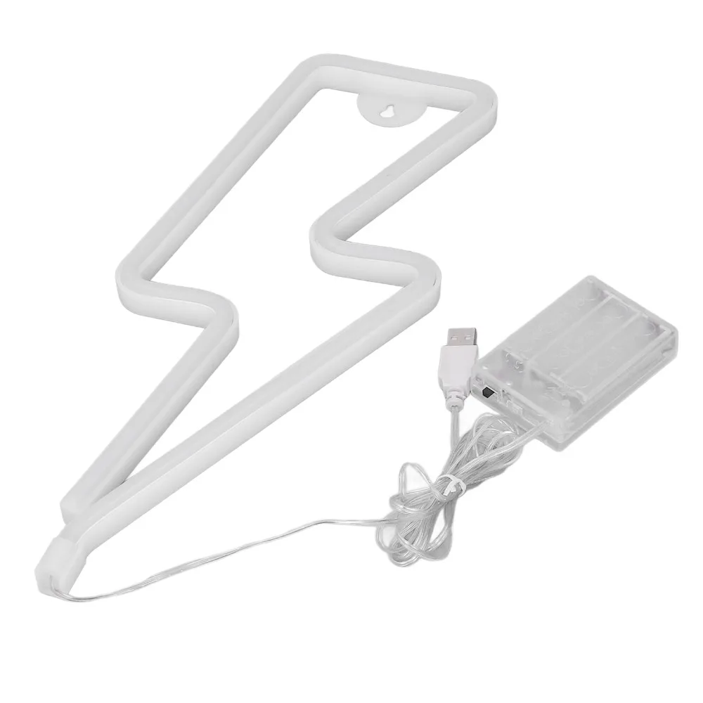 Vintage Lightning Bolt Neon Signs Light USB or Battery Operated Hanging Design Neon Wall Lamp LED Neon Sign Gaming Room Setup