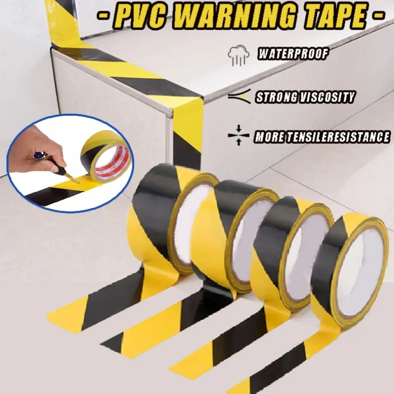 48mm x 33M Black & Yellow Hazard Warning Safety Stripe Tape Ideal For Hazard Caution Warning Social Distance Warehouse Gym Floor