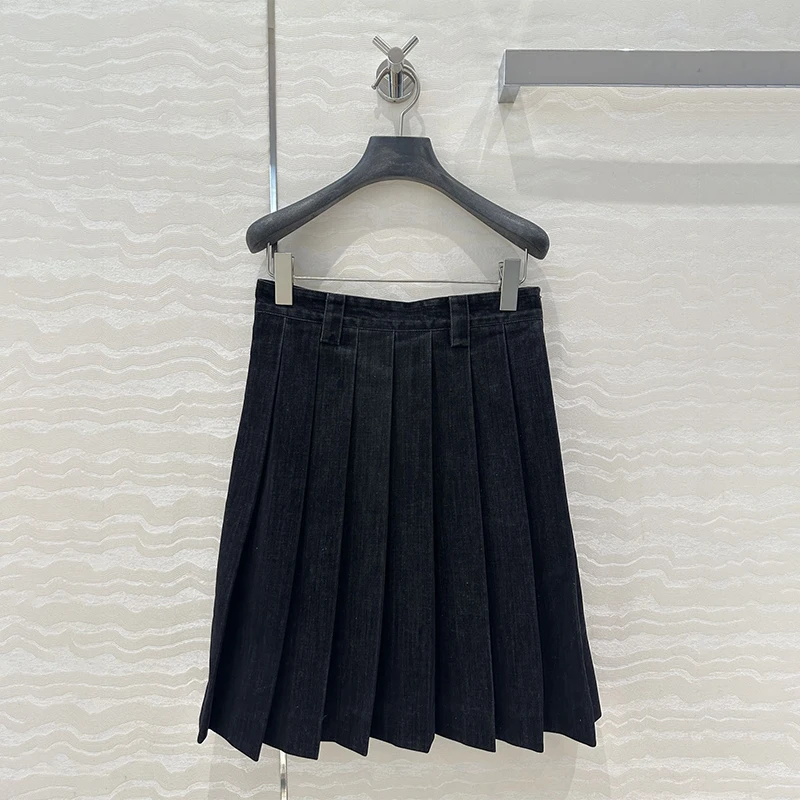 

Mu*2025SS New College Style Corduroy Pleated Denim Bustier Skirt Women Short Skirts Korean Fashion Girls Wear