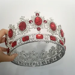 Himstory Baroque Crystal Full Round Crown Extra Big Large Tiaras Rhinestones Princess Queen Headpiece  Wedding Hair Accessories