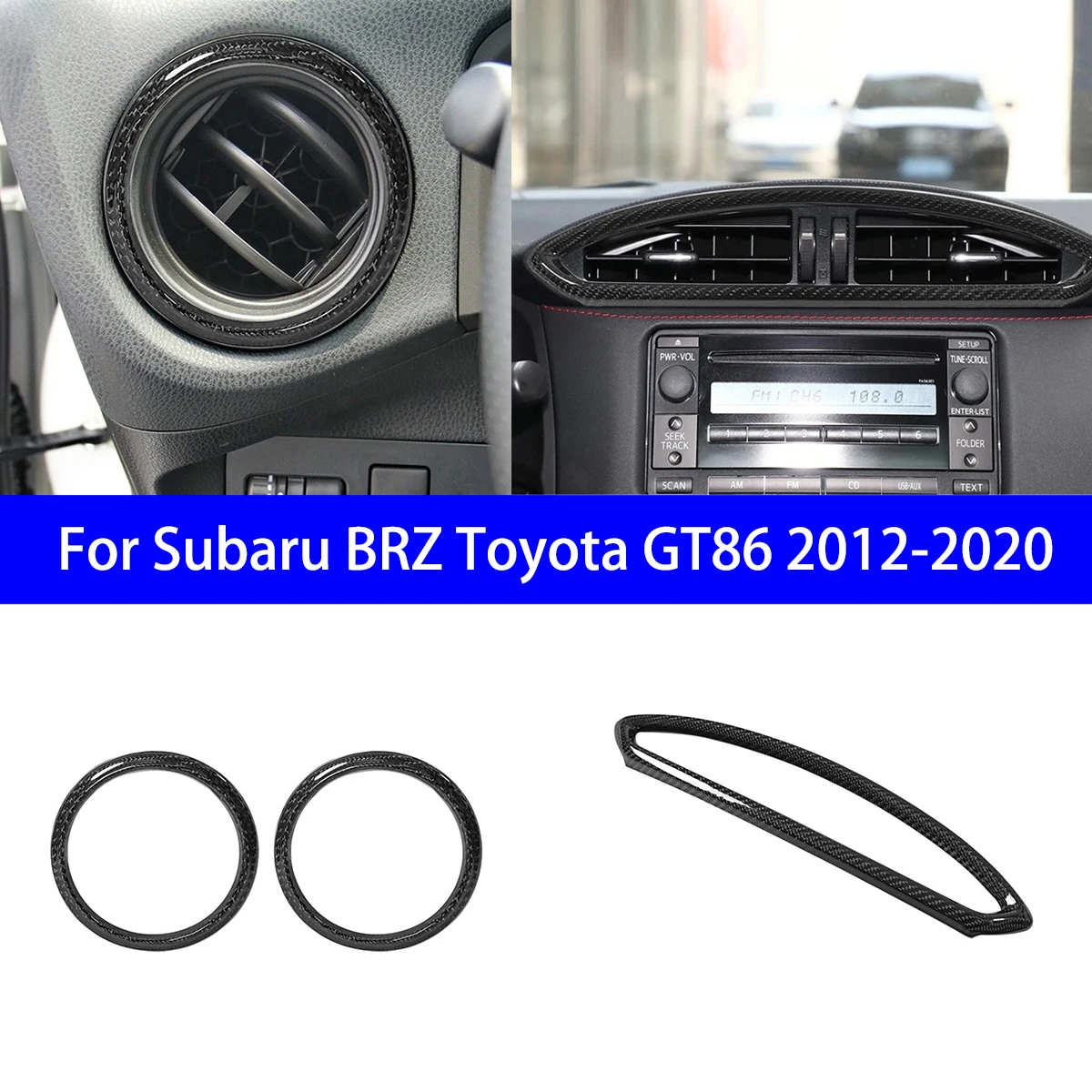 

For Subaru BRZ Toyota GT86/Corolla GR Dry Carbon Fiber Instrument Panel Display/left and Right Air Conditioning/multimedia Panel